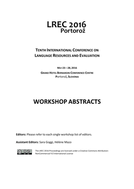 Workshopabstracts