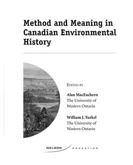 Method and Meaning in Canadian Environmental History