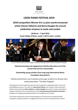 Leeds Piano Festival 2019