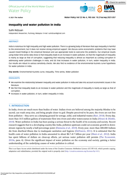 Inequality and Water Pollution in India