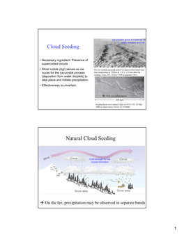 Cloud Seeding Natural Cloud Seeding