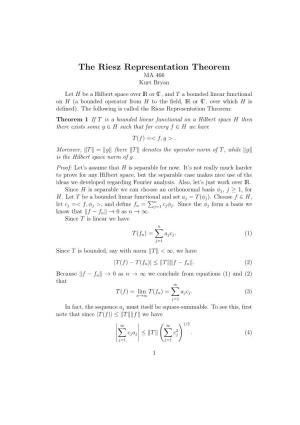 The Riesz Representation Theorem
