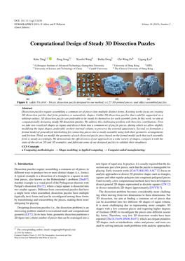 Computational Design of Steady 3D Dissection Puzzles