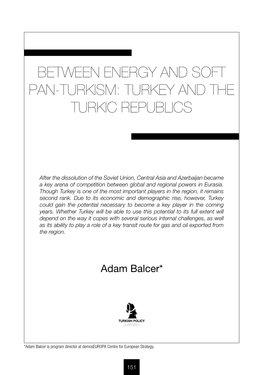 Between Energy and Soft Pan-Turkism: Turkey and the Turkic Republics