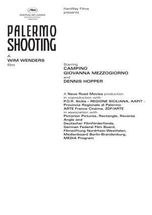 PALERMO SHOOTING a WIM WENDERS Film Starring CAMPINO GIOVANNA MEZZOGIORNO and DENNIS HOPPER