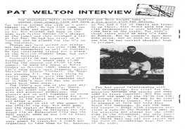 PAT WELTON INTERVIEW ^EJ Fk^F Top Nostalgia" Buffs" "Arthur Godfrey and Dave Knight Take a Wander Down Memory Lane and Have a Few Pints With' Pat Welton