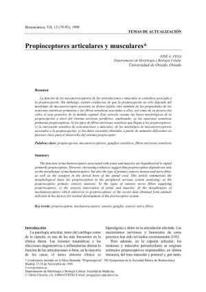 Propioceptores Articulares Y Musculares*