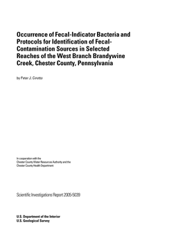 Occurrence of Fecal-Indicator Bacteria And