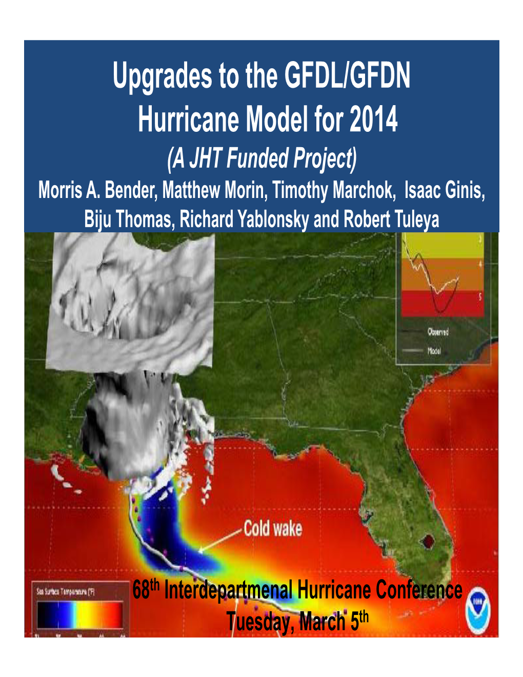 Upgrades to the GFDL/GFDN Hurricane Model for 2014 (A JHT Funded Project) Morris A
