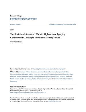 The Soviet and American Wars in Afghanistan: Applying Clausewitzian Concepts to Modern Military Failure