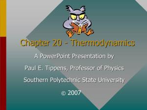 Chapter 20 -- Thermodynamics
