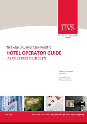 The Annual HVS Asia-Pacific Hotel Operator Guide 2018