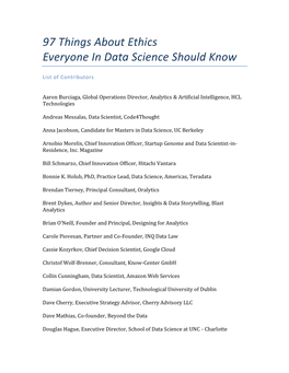 97 Things About Ethics Everyone in Data Science Should Know
