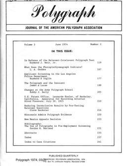 Journal of the American Polygraph Association