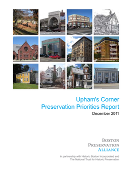 Upham's Corner Preservation Priorities Report December 2011