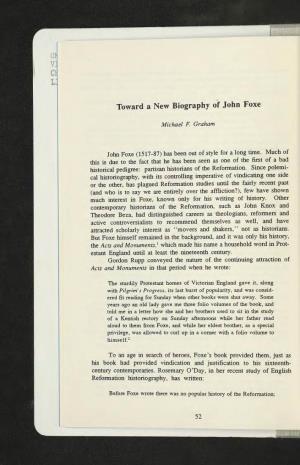 C Toward a New Biography of John Foxe