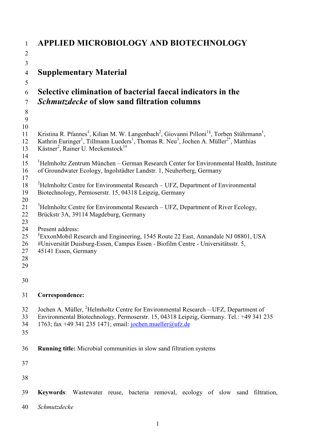 APPLIED MICROBIOLOGY and BIOTECHNOLOGY Supplementary