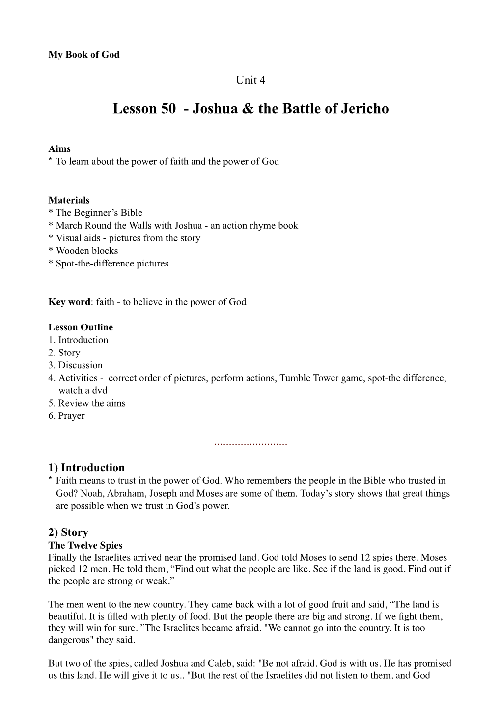 Lesson 50 - Joshua & the Battle of Jericho