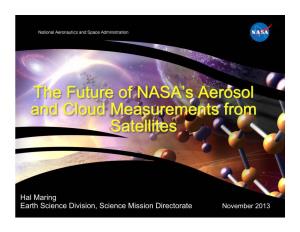 Hal Maring Earth Science Division, Science Mission Directorate November 2013 Atmospheric Composition Research at NASA