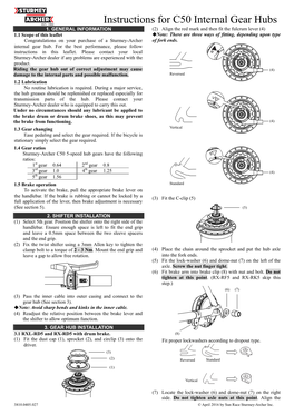 Instructions for C50 Internal Gear Hubs 1