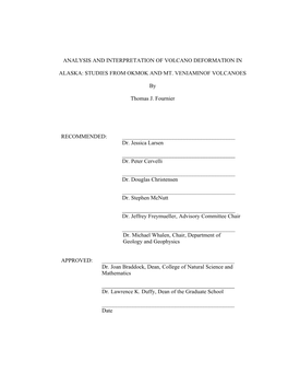 Analysis and Interpretation of Volcano Deformation In