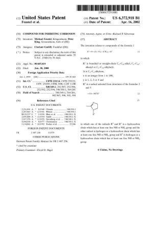 Us 6372918 B1 Us. Patent Documents 1