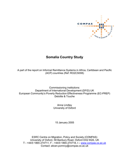 Somalia Country Study