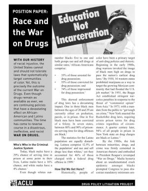 POSITION PAPER: Race and the War on Drugs