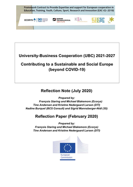 (UBC) 2021-2027 Contributing to a Sustainable and Social Europe