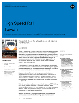 High Speed Rail Taiwan