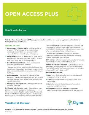 Open Access Plus Plan (OAP), You Get Choice