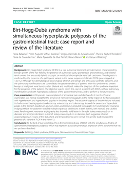 Birt-Hogg-Dubé Syndrome with Simultaneous Hyperplastic