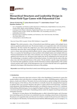 Hierarchical Structures and Leadership Design in Mean-Field-Type Games with Polynomial Cost