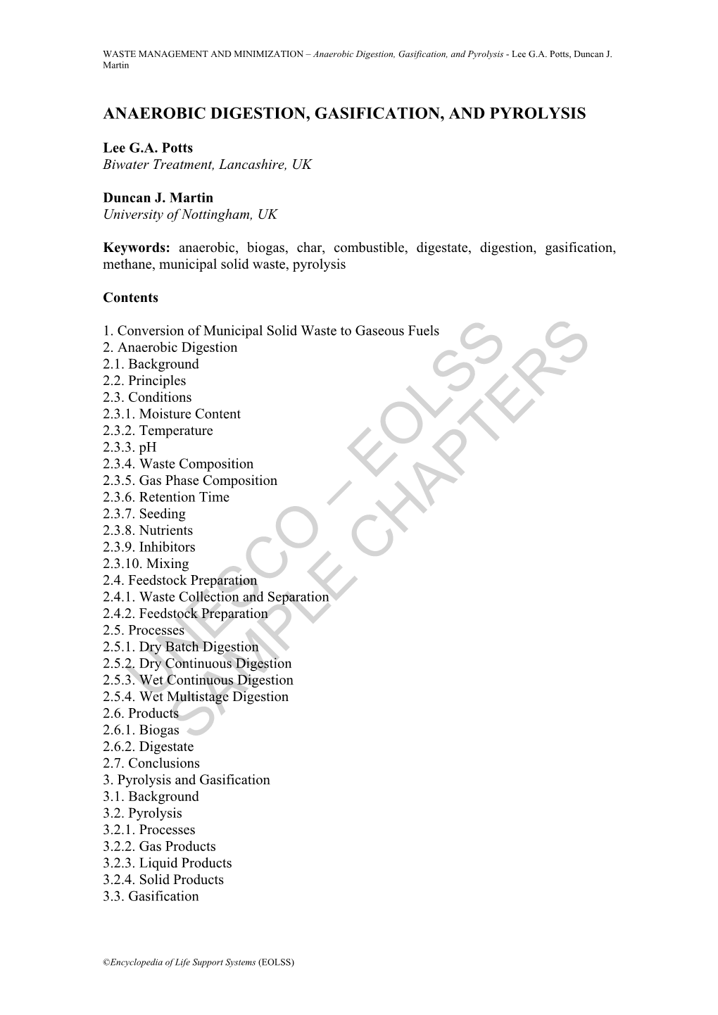 Anaerobic Digestion, Gasification, and Pyrolysis - Lee G.A