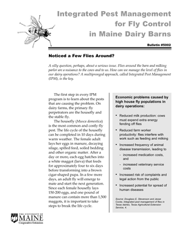 Integrated Pest Management for Fly Control in Maine Dairy Barns