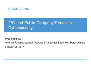 IPO and Public Company Readiness: Cybersecurity