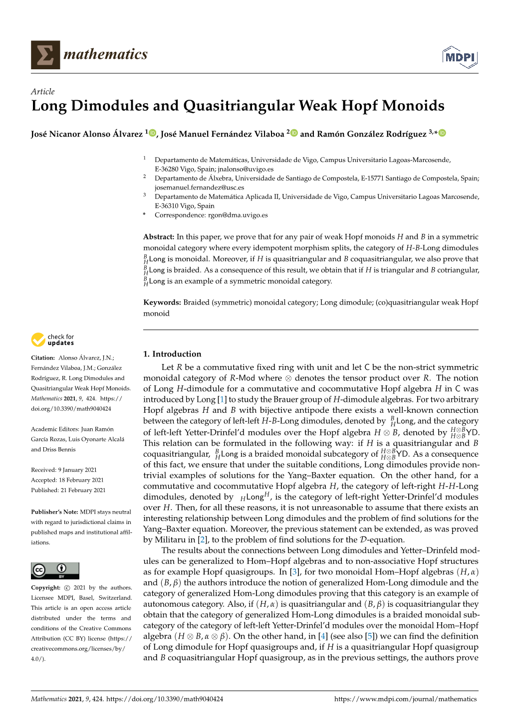 Long Dimodules and Quasitriangular Weak Hopf Monoids