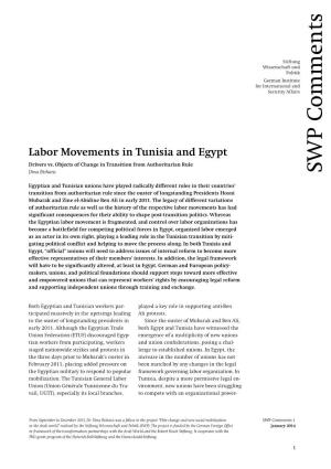 Labor Movements in Tunisia and Egypt WP Drivers Vs