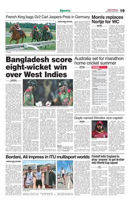 Bangladesh Score Eight-Wicket Win Over West Indies