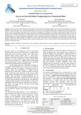 Survey on Inverted Index Compression Over Structured Data