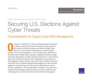 Securing US Elections Against Cyber Threats