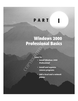 Windows 2000 Professional Basics