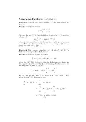Generalized Functions: Homework 1