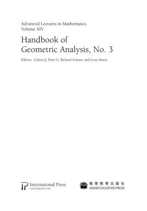 Handbook of Geometric Analysis, No. 3
