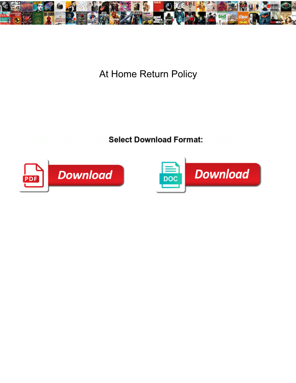 At Home Return Policy