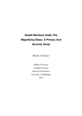 Health Monitors Under the Magnifying Glass: a Privacy and Security Study
