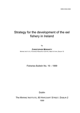 Strategy for the Development of the Eel Fishery in Ireland