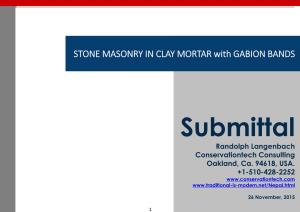 STONE MASONRY in CLAY MORTAR with GABION BANDS