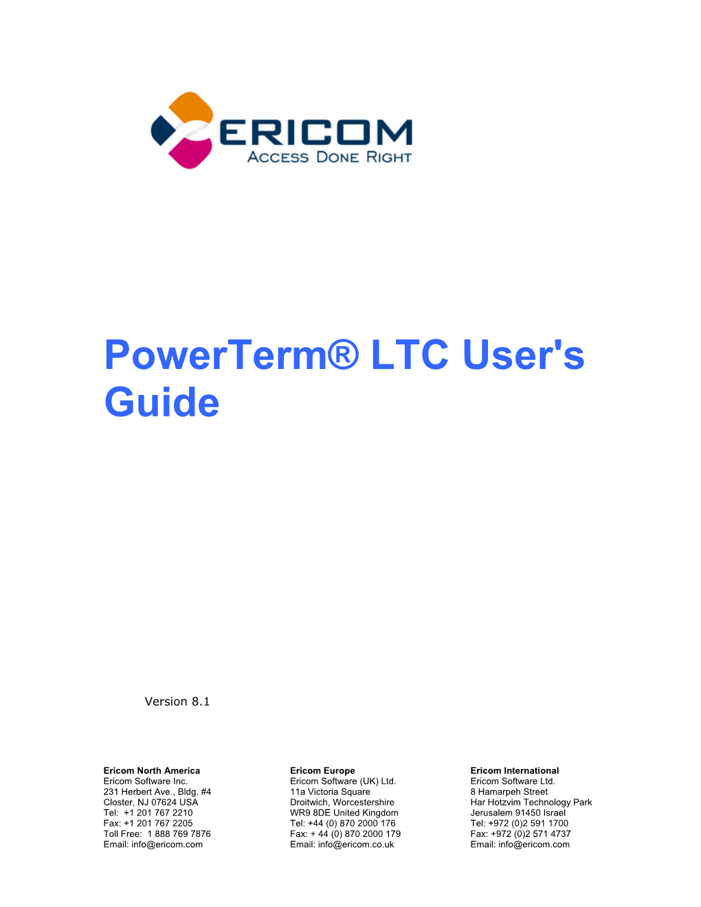 Powerterm LTC User's Guide Is Comprised of the Following Chapters