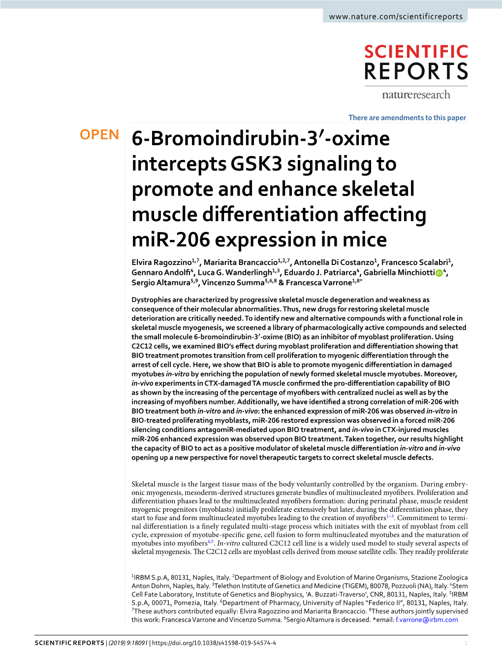 Oxime Intercepts GSK3 Signaling to Promote and Enhance Skeletal